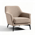 Stoel met stoffen bekleding in beige en zwart metalen poten 80 x 80 x 90cm