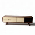 Salontafel van hout met opbergruimte in beige en bruin 120 x 40 x 45cm