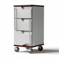 Mobiele ladekast met drie lades van kunststof in wit 40 x 40 x 80cm